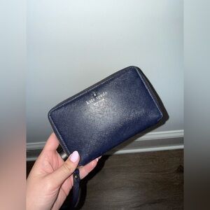 Kate Spade Navy Leather Zip Wallet